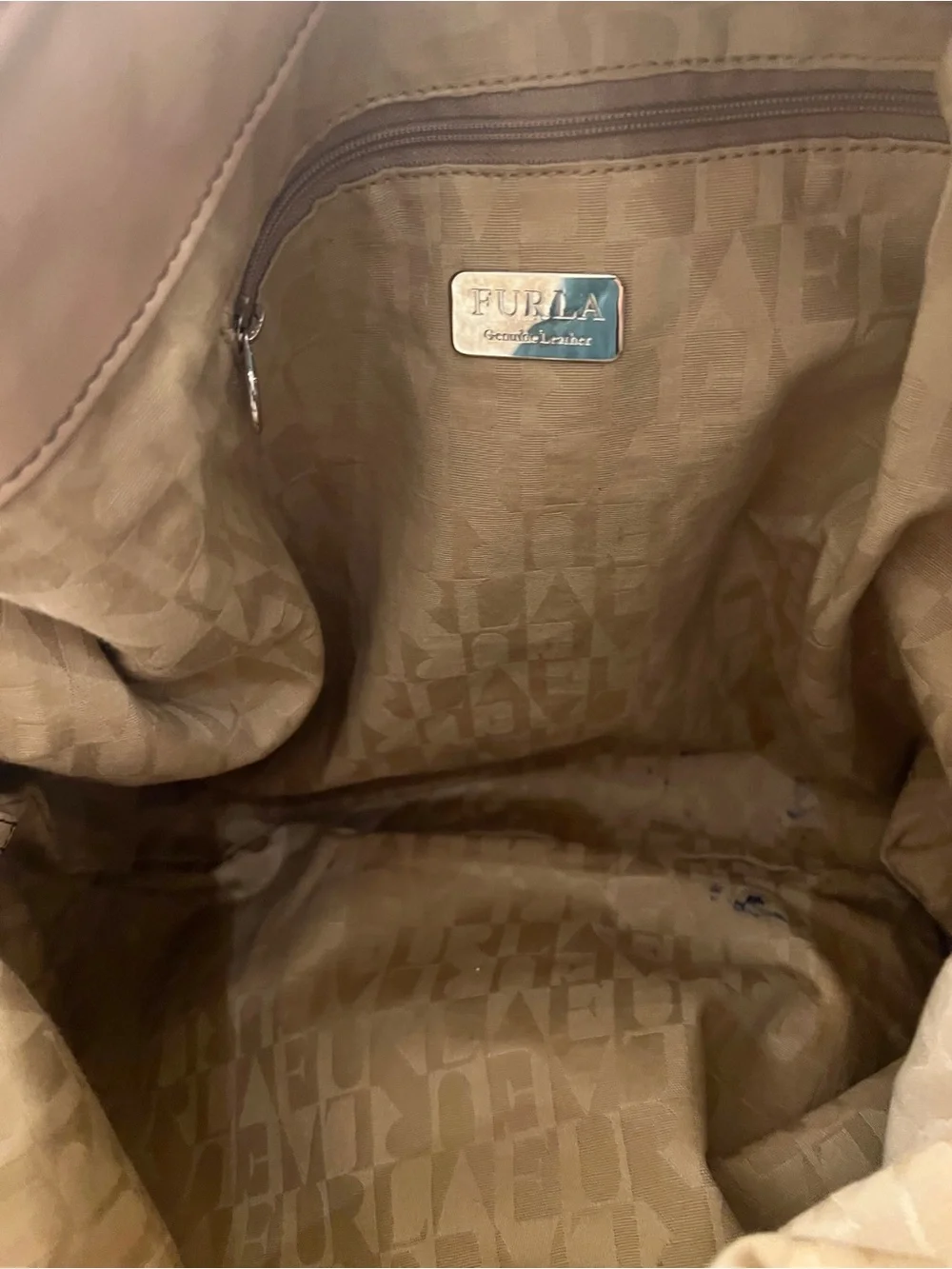 Furla Elisabeth Nude Tan Leather Hobo Shoulder Bag